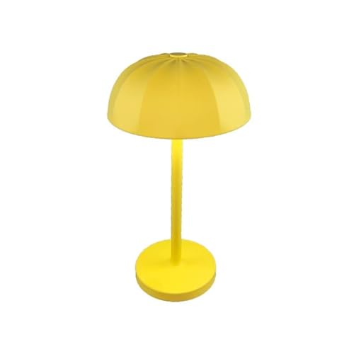 Luxus - Tischlampe Touch Deluxe - Jasmine - Gelb - H25 x Ø10 - Terrassenlampe - Schreibtischlampe - LED - Wiederaufladbar - Dimmbar - Kabellos - Tischlampe für innen und außen von Luxus