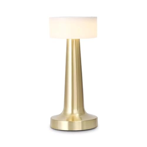 Luxus - Tischlampe Touch - Isabel - Gold - H21 x Ø9 - Terrassenlampe - Schreibtischlampe - LED - Wiederaufladbar - Dimmbar - Kabellos - Tischlampe für innen und außen Luxus - Tischlampe Touch - Isabel - Gold - H21 x Ø9 - Terrassenlampe - Schreibtischlampe - LED - Wiederaufladbar - Dimmbar - Kabellos - Tischlampe für innen und außen von Luxus