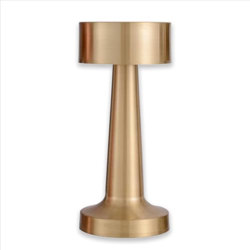 Luxus europe - Tischlampe Touch - Sara - Gold - H21 x Ø9 - Terrassenlampe - Schreibtischlampe - LED - Wiederaufladbar - Dimmbar - Kabellos - Batteriebetrieben - Tischlampe für innen und außen von Luxus