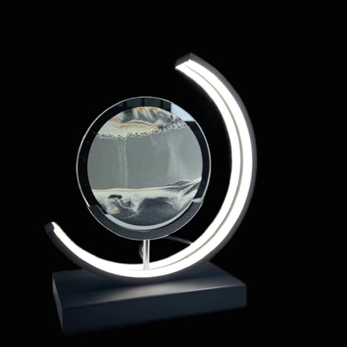 Luxus europe - Treibsand Tischlampe - Schwarz - Bewegte Sandkunst - Sanduhr-Lampe - Sandkunst in Glas - Schreibtischlampe - LED - Dimmbar - Industriell und modern - Nachtlicht für das Schlafzimmer Luxus europe - Treibsand Tischlampe - Schwarz - Bewegte Sandkunst - Sanduhr-Lampe - Sandkunst in Glas - Schreibtischlampe - LED - Dimmbar - Industriell und modern - Nachtlicht für das Schlafzimmer von Luxus