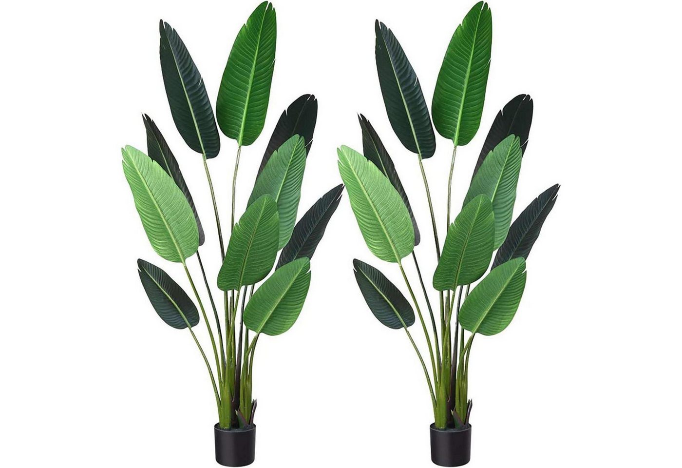 Kunstbaum Künstliche Pflanze Paradiesvogelbaum Palme Topf Grün 2 160 cm, LuxusKollektion von LuxusKollektion