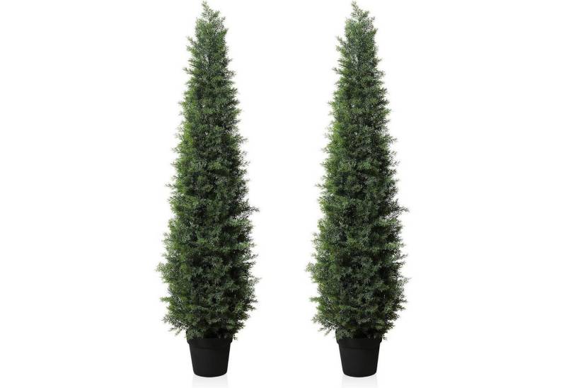 Kunstbaum Kunstpflanze Zeder Konifere Künstlich Topf Outdoor UV 2 150 cm, LuxusKollektion von LuxusKollektion