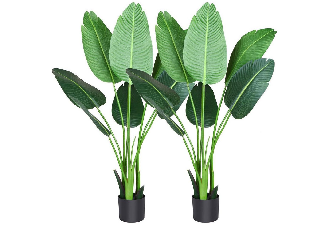 Kunstpalme Künstliche Pflanze Paradiesvogelbaum Palme Topf Grün 2 120cm, LuxusKollektion von LuxusKollektion