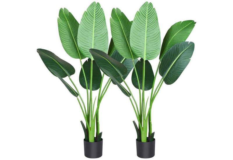Kunstpalme Künstliche Pflanze Paradiesvogelbaum Palme Topf Grün 2 120cm, LuxusKollektion von LuxusKollektion