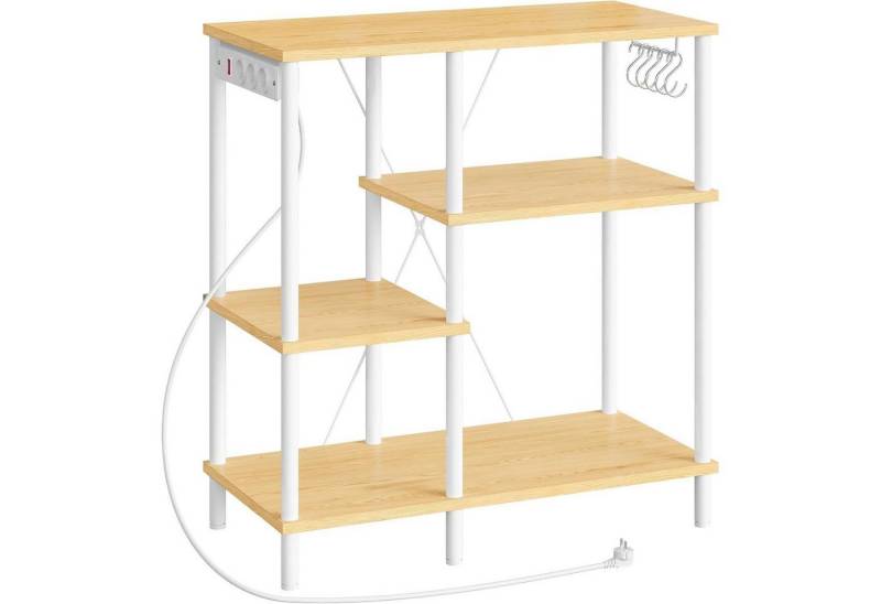 LuxusKollektion Ablagetisch Küchenregal Standregal Steckdosen 5 S Haken Weiß Naturfarben LuxusKollektion Ablagetisch Küchenregal Standregal Steckdosen 5 S Haken Weiß Naturfarben von LuxusKollektion