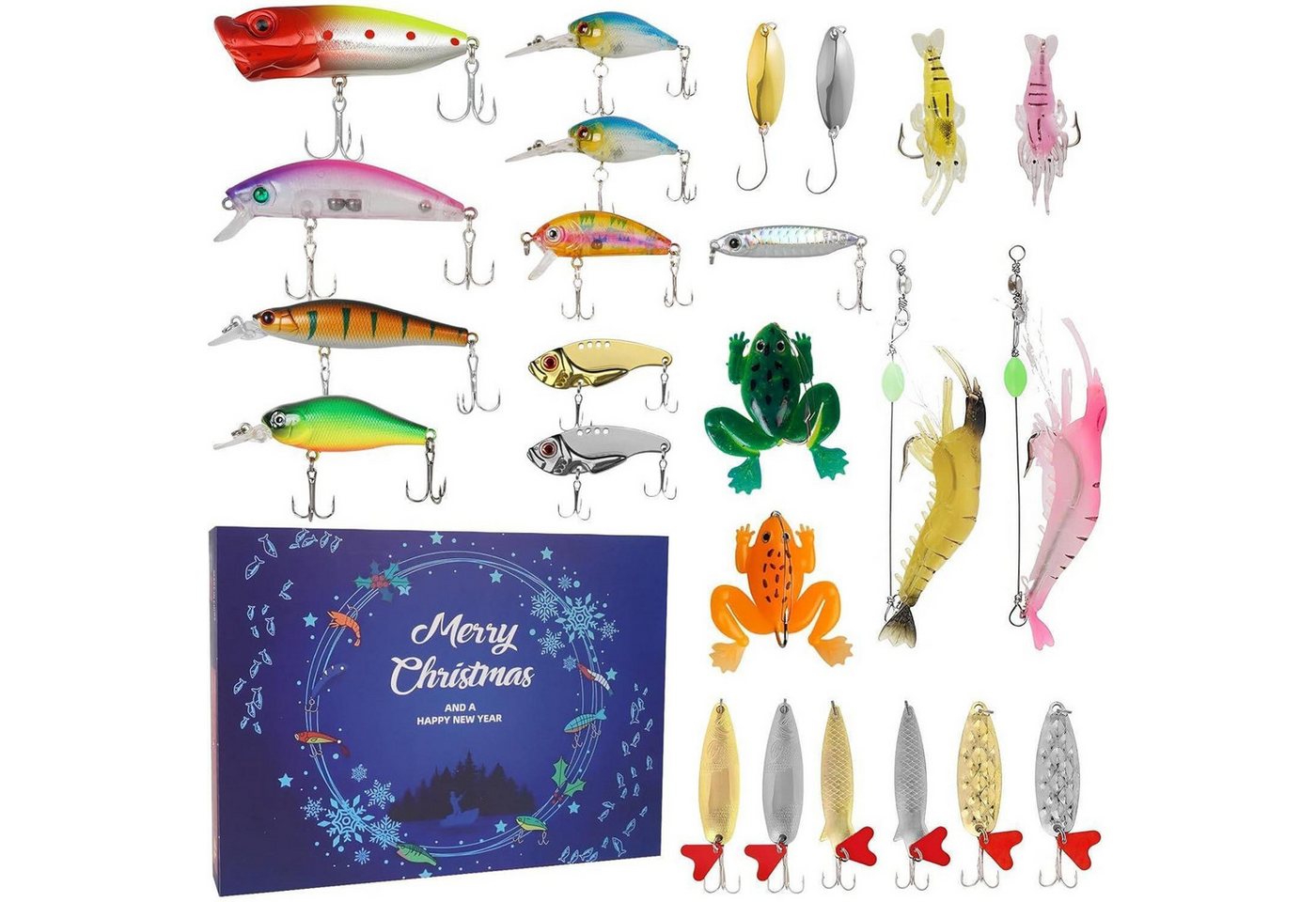 LuxusKollektion Adventskalender Adventskalender 2025 24 Köder mit Blinkern und Haken für Männer von LuxusKollektion