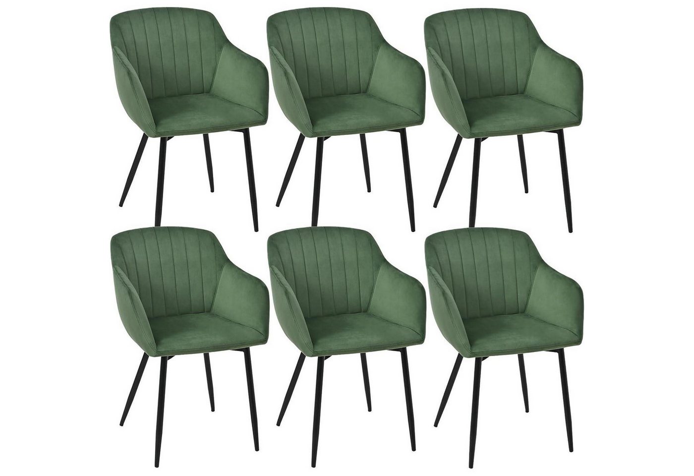 LuxusKollektion Armlehnstuhl Esszimmerstühle Armlehne Polsterstuhl Metallbeine Samt 6er Grün LuxusKollektion Armlehnstuhl Esszimmerstühle Armlehne Polsterstuhl Metallbeine Samt 6er Grün von LuxusKollektion
