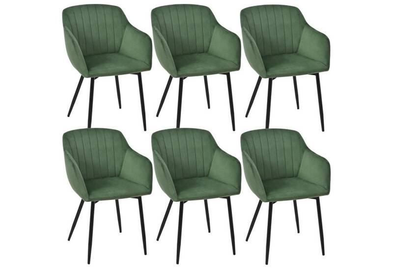 LuxusKollektion Armlehnstuhl Esszimmerstühle Armlehne Polsterstuhl Metallbeine Samt 6er Grün LuxusKollektion Armlehnstuhl Esszimmerstühle Armlehne Polsterstuhl Metallbeine Samt 6er Grün von LuxusKollektion