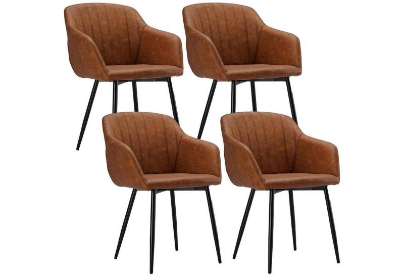 LuxusKollektion Armlehnstuhl Esszimmerstühle Kunstleder Metallbeine Armlehne 4er Braun LuxusKollektion Armlehnstuhl Esszimmerstühle Kunstleder Metallbeine Armlehne 4er Braun von LuxusKollektion
