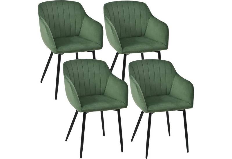 LuxusKollektion Armlehnstuhl Esszimmerstühle Polsterstuhl Armlehne Samt Metallbeine 4er Grün LuxusKollektion Armlehnstuhl Esszimmerstühle Polsterstuhl Armlehne Samt Metallbeine 4er Grün von LuxusKollektion
