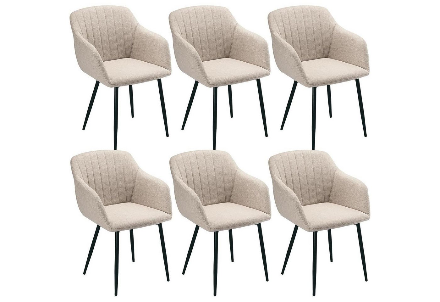LuxusKollektion Armlehnstuhl Esszimmerstühle Polsterstuhl Armlehnen Metallbeine 6er Beige LuxusKollektion Armlehnstuhl Esszimmerstühle Polsterstuhl Armlehnen Metallbeine 6er Beige von LuxusKollektion