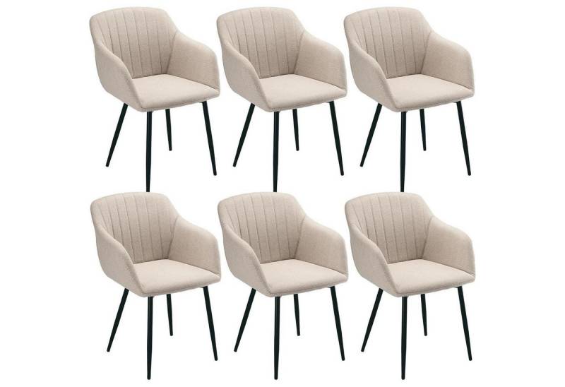 LuxusKollektion Armlehnstuhl Esszimmerstühle Polsterstuhl Armlehnen Metallbeine 6er Beige LuxusKollektion Armlehnstuhl Esszimmerstühle Polsterstuhl Armlehnen Metallbeine 6er Beige von LuxusKollektion