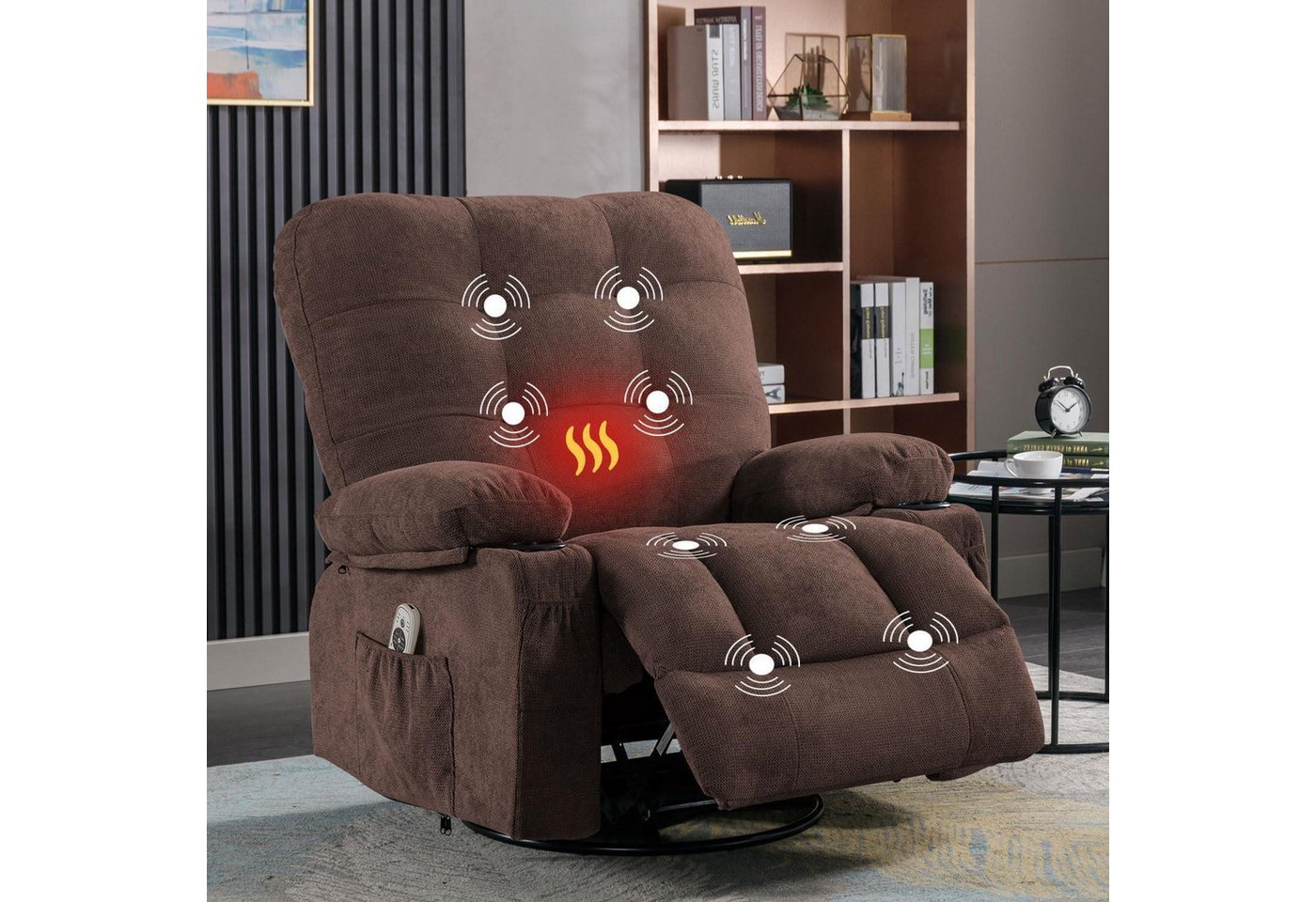 LuxusKollektion Armlehnstuhl Relaxsessel Massagesessel Liegefunktion 360GradDrehbar Braun LuxusKollektion Armlehnstuhl Relaxsessel Massagesessel Liegefunktion 360GradDrehbar Braun von LuxusKollektion