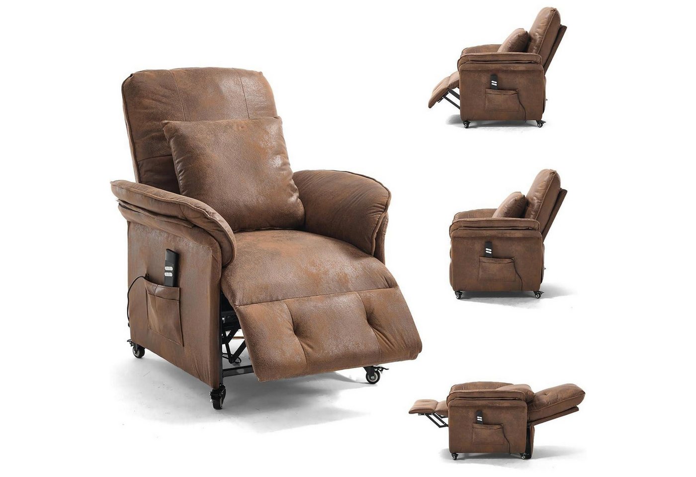 LuxusKollektion Armlehnstuhl Relaxsessel elektrisch 2 Motoren Liegefunktion Rollen Braun LuxusKollektion Armlehnstuhl Relaxsessel elektrisch 2 Motoren Liegefunktion Rollen Braun von LuxusKollektion