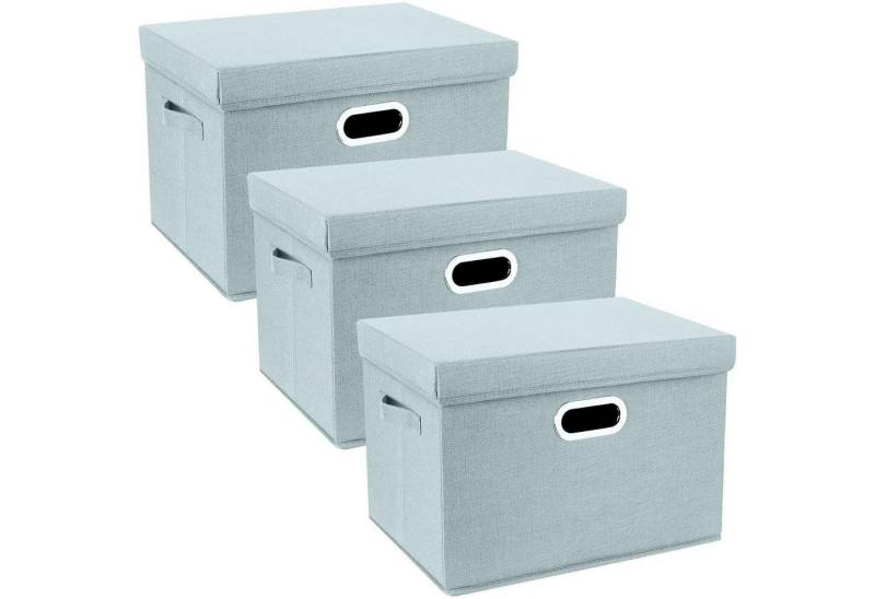 LuxusKollektion Aufbewahrungsbox Aufbewahrungsbox Deckel Stoff faltbar 44x30x29cm 3-Stück Aqua Spring LuxusKollektion Aufbewahrungsbox Aufbewahrungsbox Deckel Stoff faltbar 44x30x29cm 3-Stück Aqua Spring von LuxusKollektion