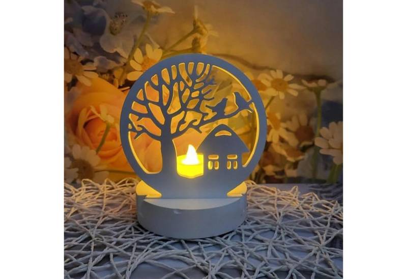 LuxusKollektion Back-Set 3D Silikonform Haus Kerzenhalter, Gießform Häuser Runde Baum - DIY von LuxusKollektion