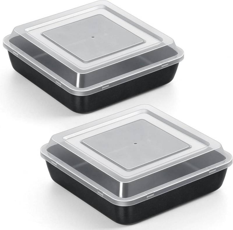 LuxusKollektion Back-Set Auflaufform 2er Set Edelstahl Eckig Antihaft 5cm Tiefes Backblech von LuxusKollektion