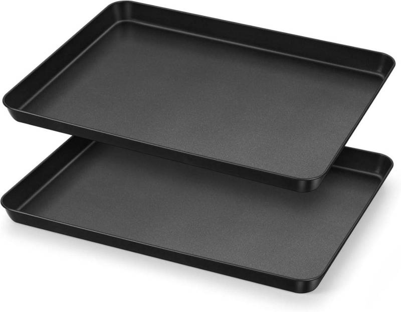 LuxusKollektion Back-Set Backblech 2er Set Antihaft Rechteckig Karbonstahl 40,5x30,4x2,5cm von LuxusKollektion