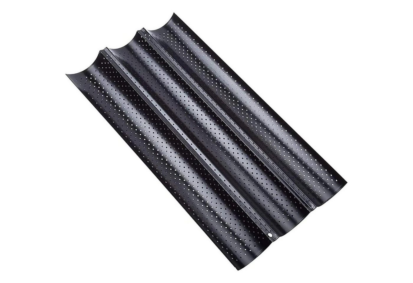 LuxusKollektion Back-Set Baguette Backform Antihaft Backblech 3 Mulden Schwarz-3 Mulden von LuxusKollektion
