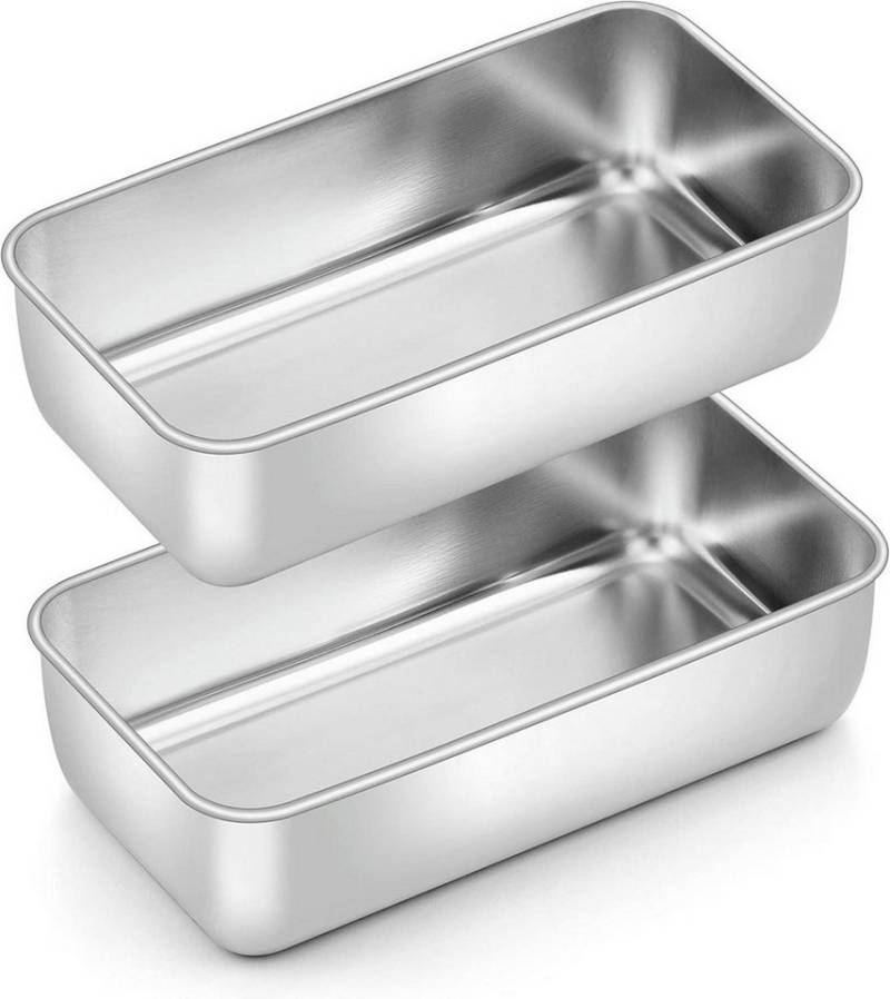 LuxusKollektion Back-Set Brotbackform Kastenform 2er Set Edelstahl 23,5x12,6x6cm für Kuchen von LuxusKollektion
