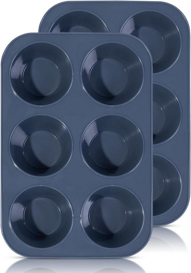 LuxusKollektion Back-Set Große Silikon Muffinform Antihaft Backblech für Cupcakes Kuchen 6er von LuxusKollektion