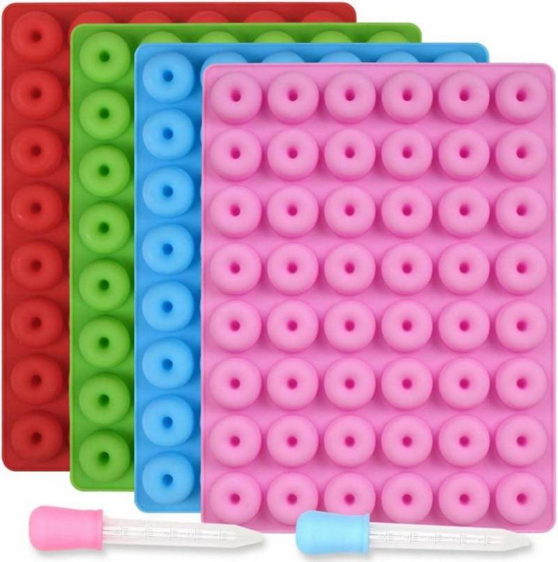LuxusKollektion Back-Set Mini Donut Silikonform 48er Pack Antihaftbeschichtung Süßigkeiten von LuxusKollektion