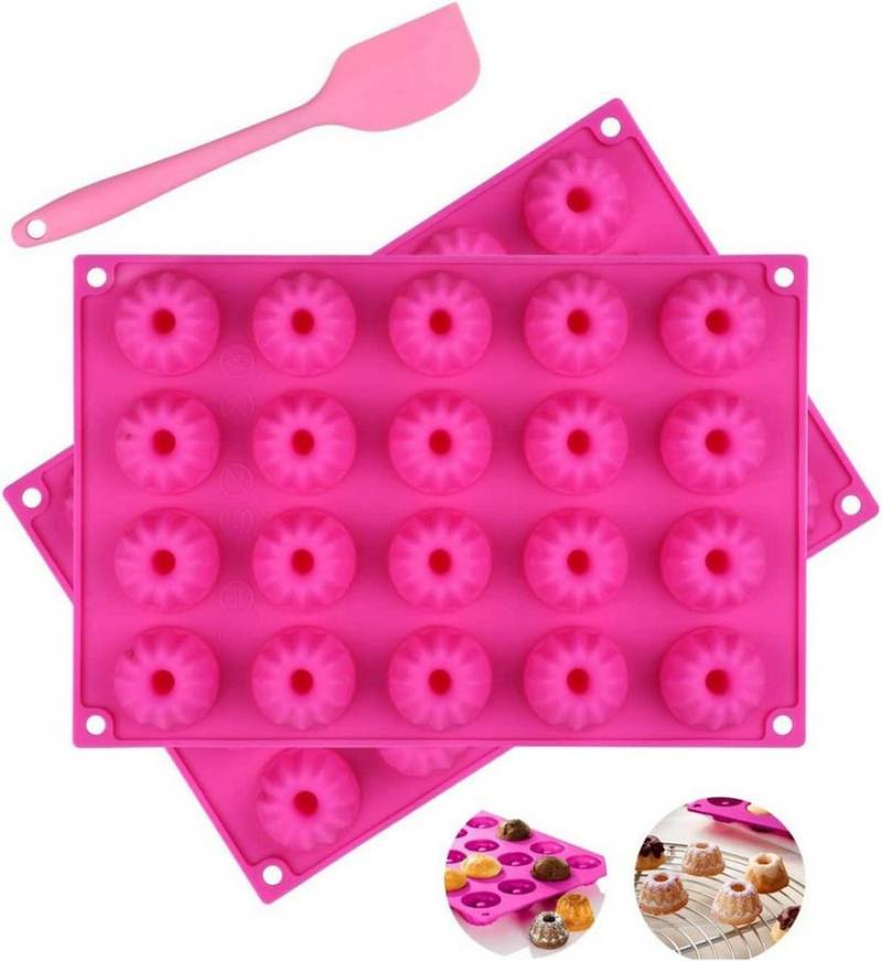 LuxusKollektion Back-Set Mini Gugelhupfform Silikon Backform Klein Antihaft 40 runde Schablonen von LuxusKollektion
