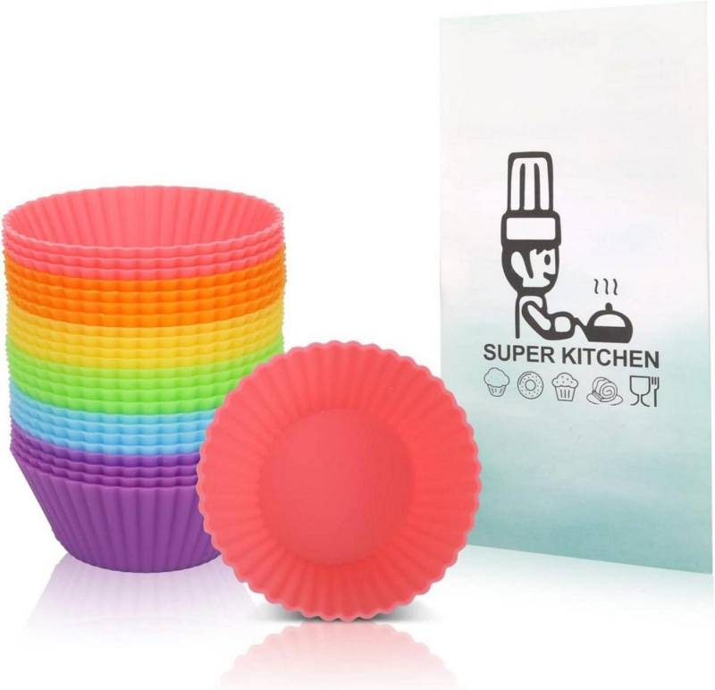 LuxusKollektion Back-Set Mini Muffinform Silikon Klein Cupcake Backform Antihaft 24er-Pack von LuxusKollektion