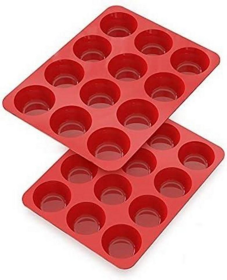 LuxusKollektion Back-Set Muffinform Silikon für 12 Muffins - 2 Stück Cupcake Backform Antihaft von LuxusKollektion