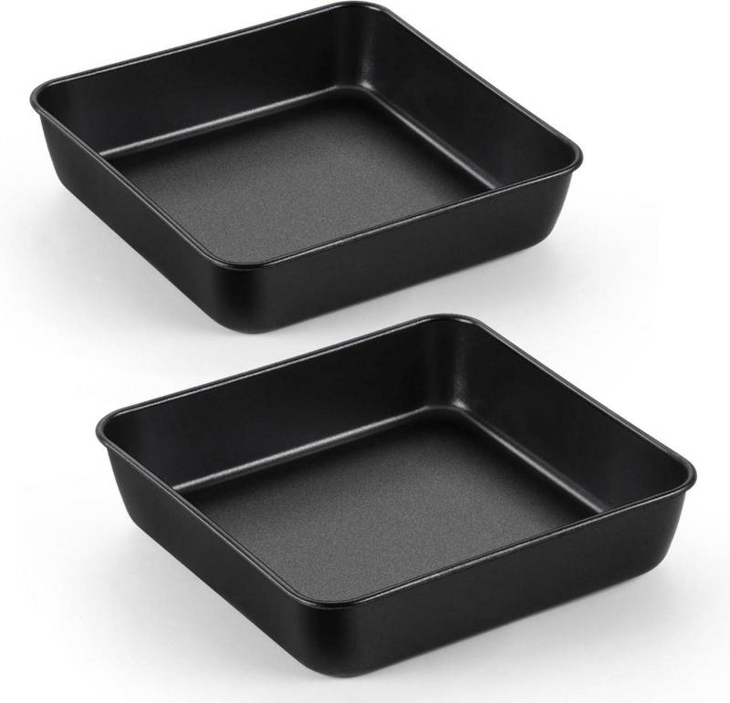 LuxusKollektion Back-Set Quadratische Kuchenform 2er Set Edelstahl Antihaft 21x21x5cm von LuxusKollektion