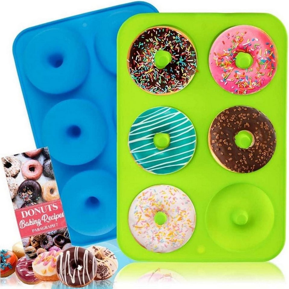 LuxusKollektion Back-Set Silikon Backform Donuts 2er Set 6 Fächer Hitzebeständig Blau Grün LuxusKollektion Back-Set Silikon Backform Donuts 2er Set 6 Fächer Hitzebeständig Blau Grün von LuxusKollektion