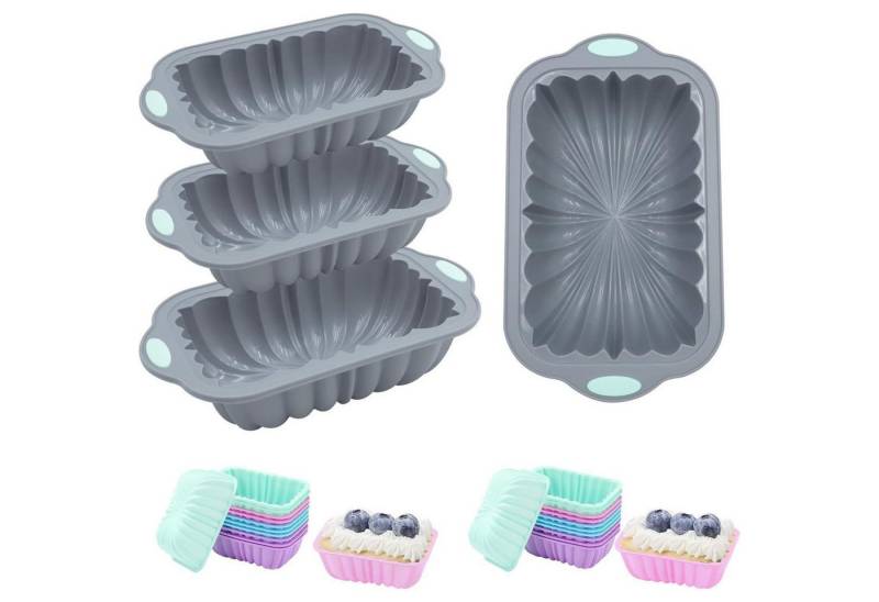 LuxusKollektion Back-Set Silikon Backformen antihaft Brot Kuchen 28 Pieces Light Grey von LuxusKollektion
