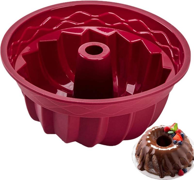 LuxusKollektion Back-Set Silikon Gugelhupfform Antihaft Ø 23cm Backform Kuchen Gelatine Brot von LuxusKollektion