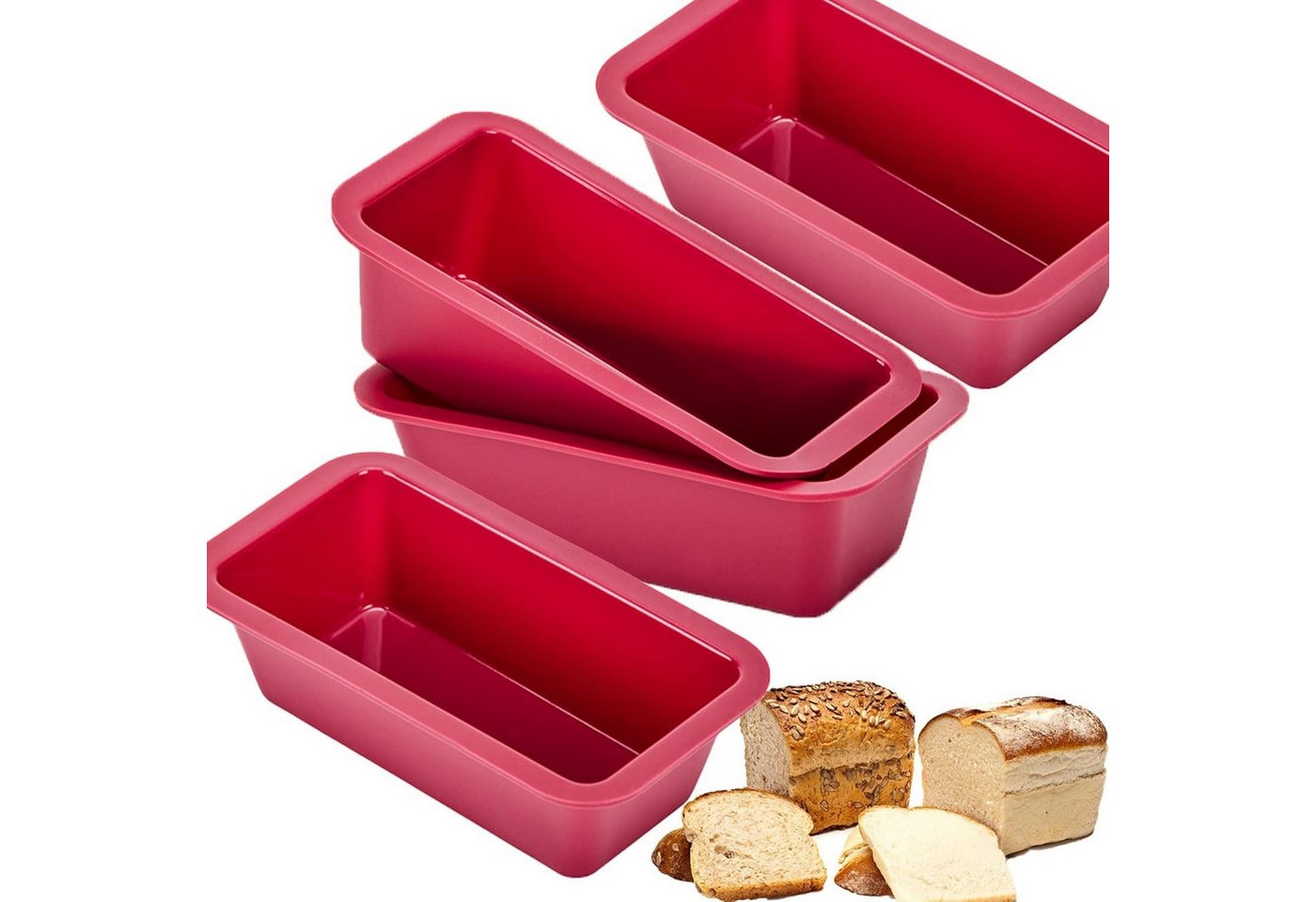 LuxusKollektion Back-Set Silikon Mini Brotbackform 4er Set Kastenform Küchenform LuxusKollektion Back-Set Silikon Mini Brotbackform 4er Set Kastenform Küchenform von LuxusKollektion