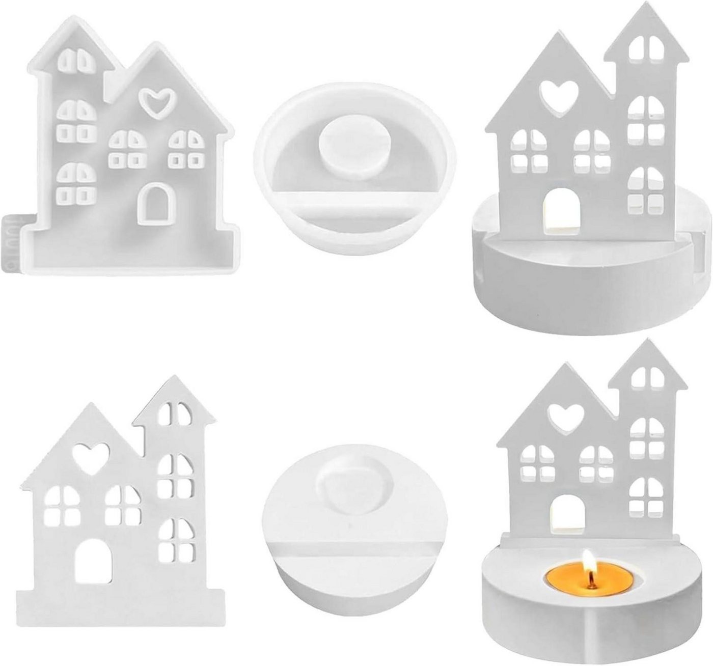 LuxusKollektion Back-Set Silikonform Häuser Rundem Sockel Gießform Haus Kerzenhalter LuxusKollektion Back-Set Silikonform Häuser Rundem Sockel Gießform Haus Kerzenhalter von LuxusKollektion