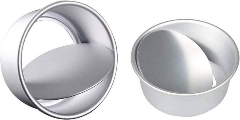 LuxusKollektion Back-Set Tortenform Backformen Set Aluminium Antihaft 6 Zoll 8 Zoll Silber von LuxusKollektion