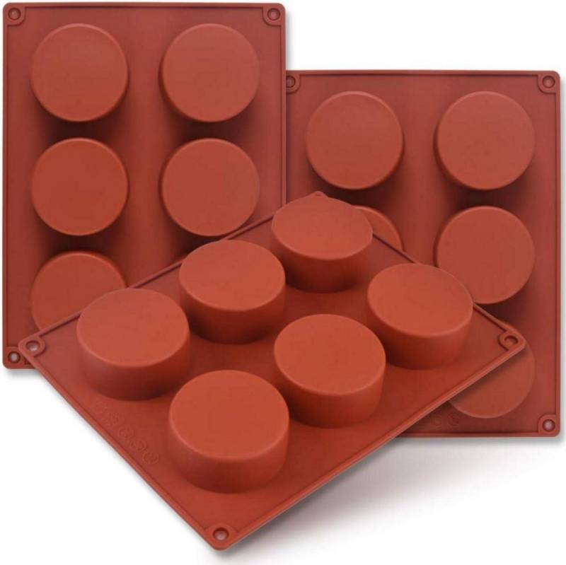 LuxusKollektion Back-Set Zylinder-Silikonform 3er Pack 6 Mulden 5,1 cm für von LuxusKollektion