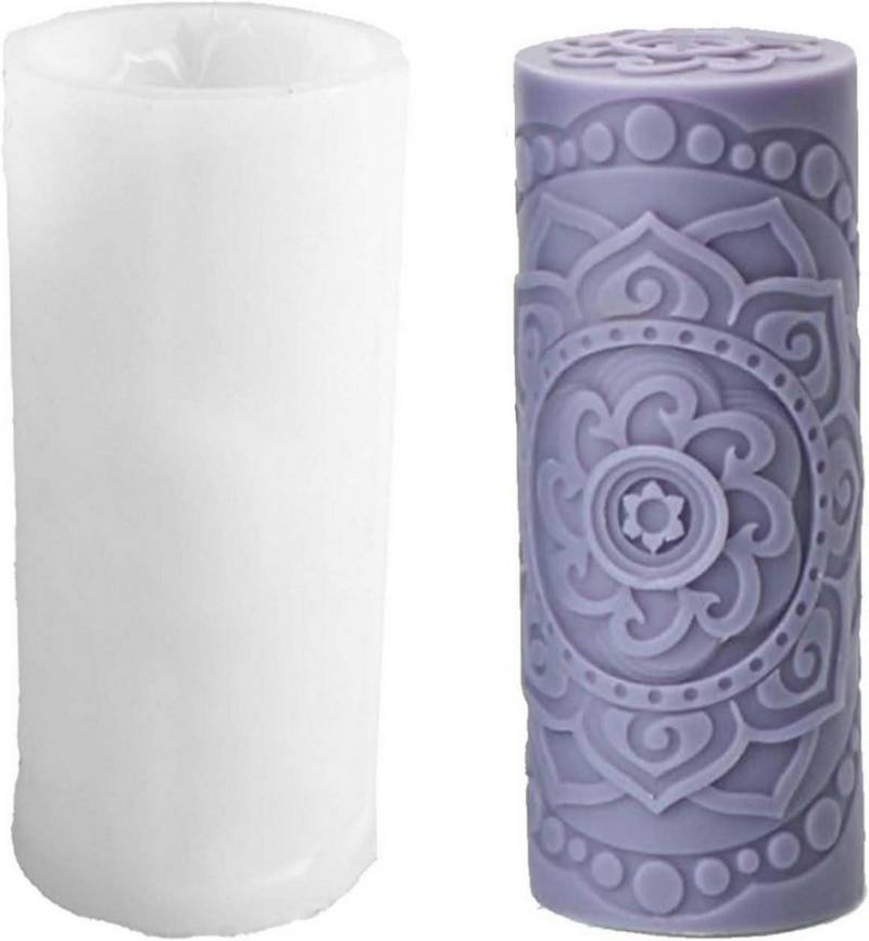 LuxusKollektion Back-Set Zylinderform Silikonform Blumenmuster für Kerzen gießen von LuxusKollektion