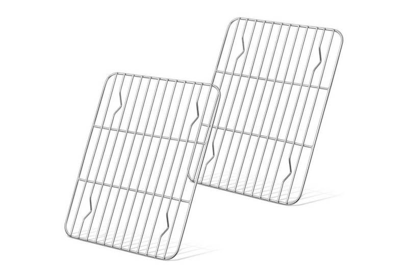 LuxusKollektion Backform Abkühlgitter 2er Set Edelstahl Rechteckig Backgitter 24,8x19x1,5cm von LuxusKollektion