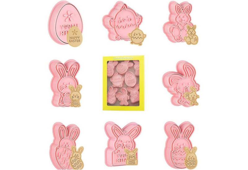 LuxusKollektion Backform Ausstechförmchen Ostern 8 Stück Hase Set Keksausstecher 3D cookie von LuxusKollektion