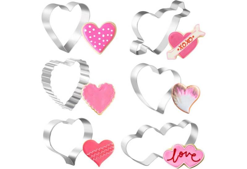 LuxusKollektion Backform Ausstechformen Edelstahl 6 Valentinstag Backen Herz von LuxusKollektion