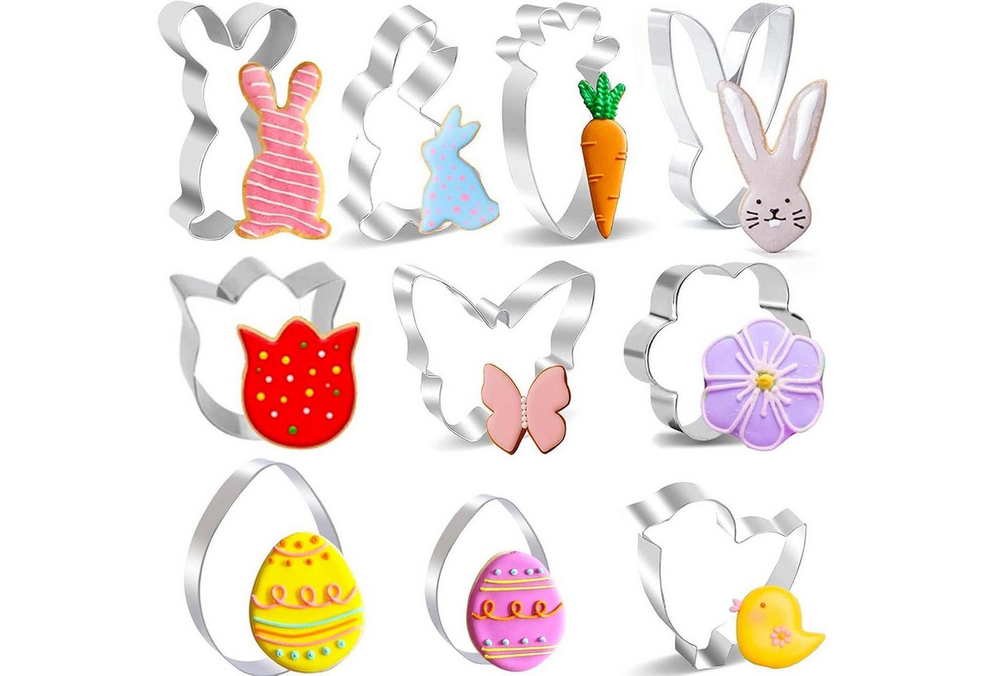 LuxusKollektion Backform Ausstechformen Ostern Edelstahl Set 10 Stück 10pcs von LuxusKollektion