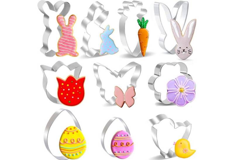 LuxusKollektion Backform Ausstechformen Ostern Edelstahl Set 10 Stück 10pcs von LuxusKollektion