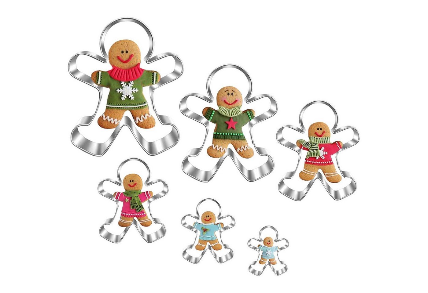 LuxusKollektion Backform Ausstechformen Set 6teilig Linzer Weihnachten Kinder Lebkuchenmann von LuxusKollektion