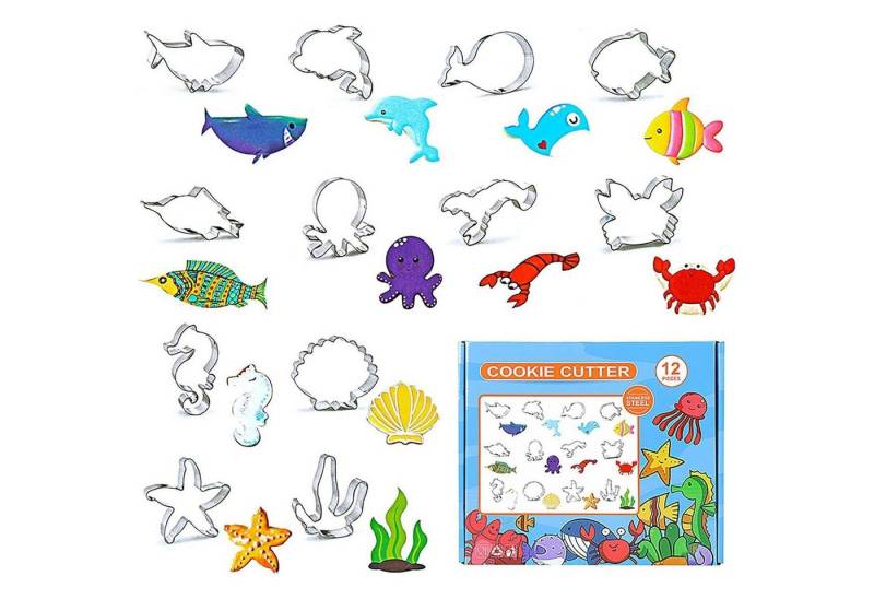 LuxusKollektion Backform Ausstechformen Weihnachten Edelstahl Plätzchen 12 Fondant 12 Pcs#7 von LuxusKollektion