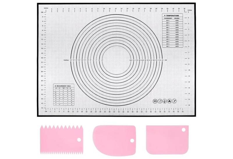 LuxusKollektion Backform Backmatte Silikon Antihaft Ausrollmatte Teigschaber Schwarz 60 x 40 cm von LuxusKollektion