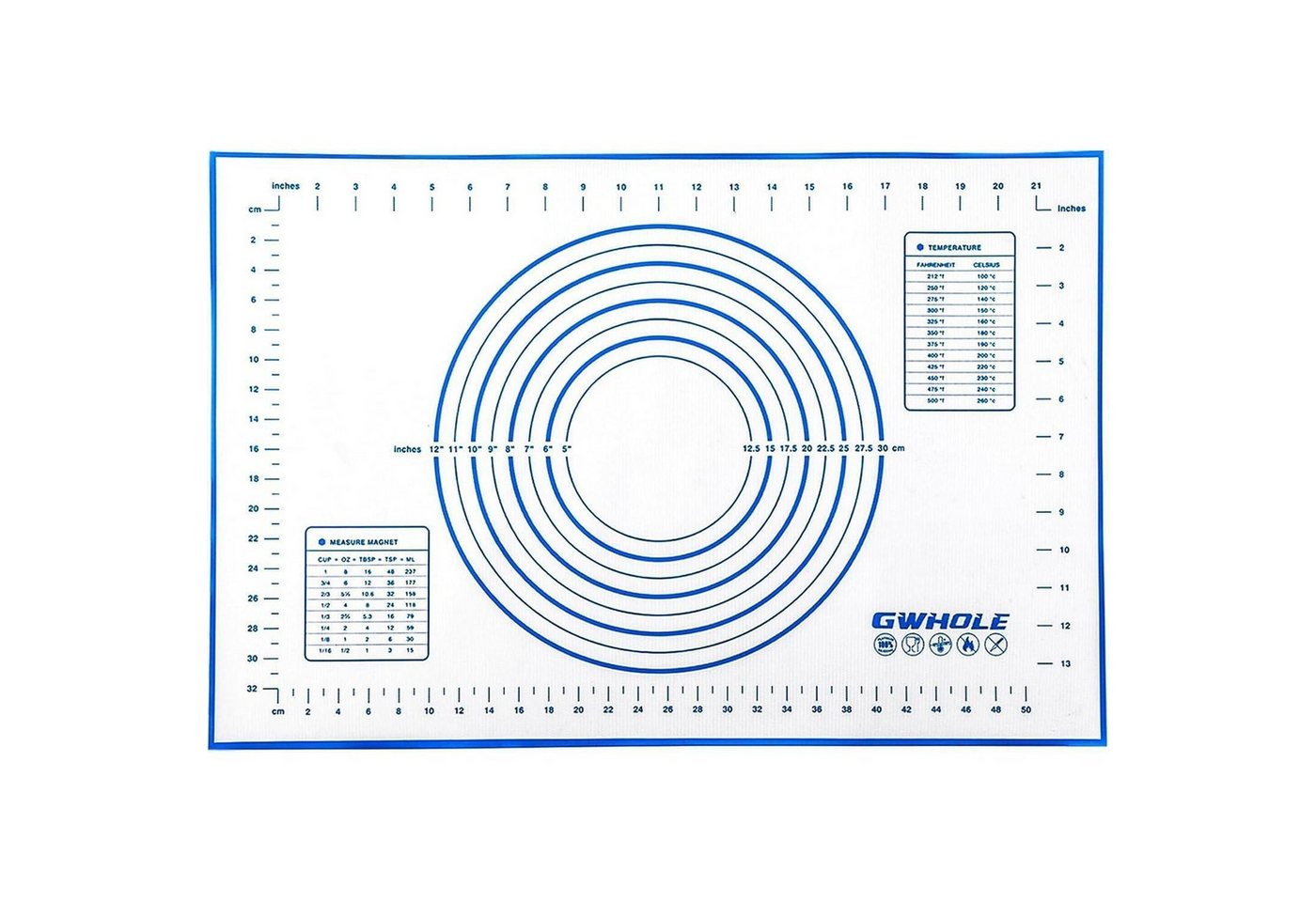 LuxusKollektion Backform Backmatte Silikon Antihaft Teig 60x40cm Blau von LuxusKollektion