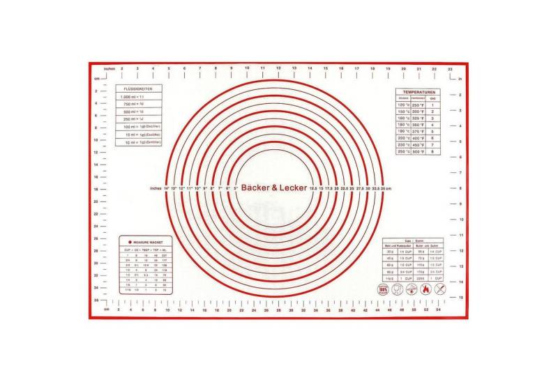 LuxusKollektion Backform Backmatte Silikon Ausrollmatte 62x42cm Teig Fondant BPAfrei 62 X 42 CM von LuxusKollektion