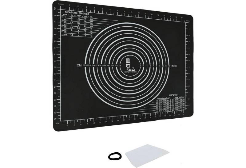 LuxusKollektion Backform Backmatte Silikon Ausrollmatte Teigunterlage Pizza Schwarz 50 x 40 cm von LuxusKollektion