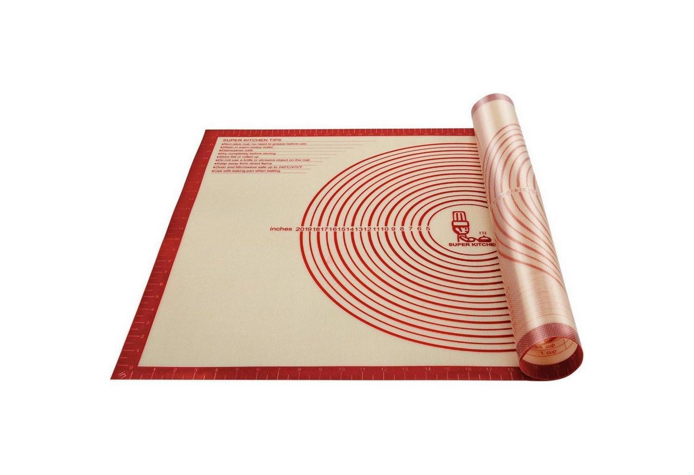 LuxusKollektion Backform Backmatte Silikon Teigmatte Backunterlage Fondant Rot 91,4x61cm von LuxusKollektion